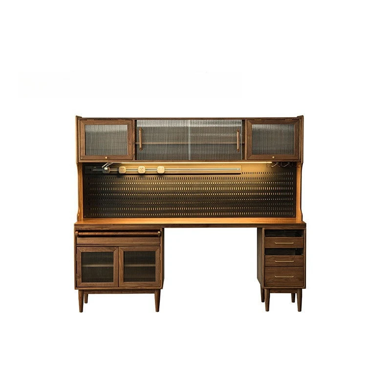 Dining Table Solid Wood Black Walnut Living Room Dining Room Easy Assembly Sturdy Durable Stable Construction Space Saving