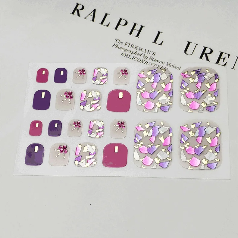 22 Tips  Online Celebrity  Toe Nail Stickers  3D Three-dimensional Colored Diamond  Full Cover Nail Art Decorations