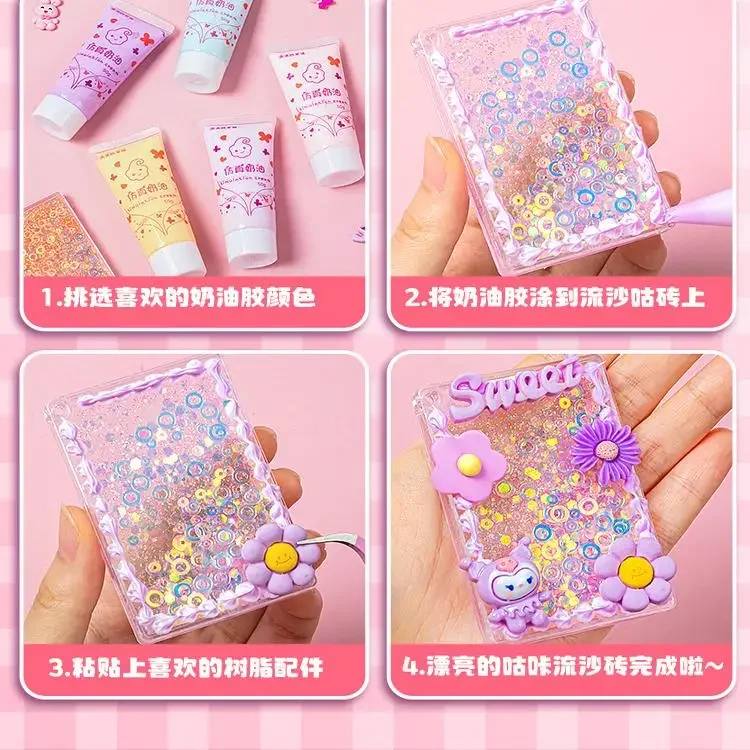 Quicksand Brick Cream Glue Guka Set with DIY Material of Goo Card Scrapbooking Stickers Journal Perfect for Children Gifts