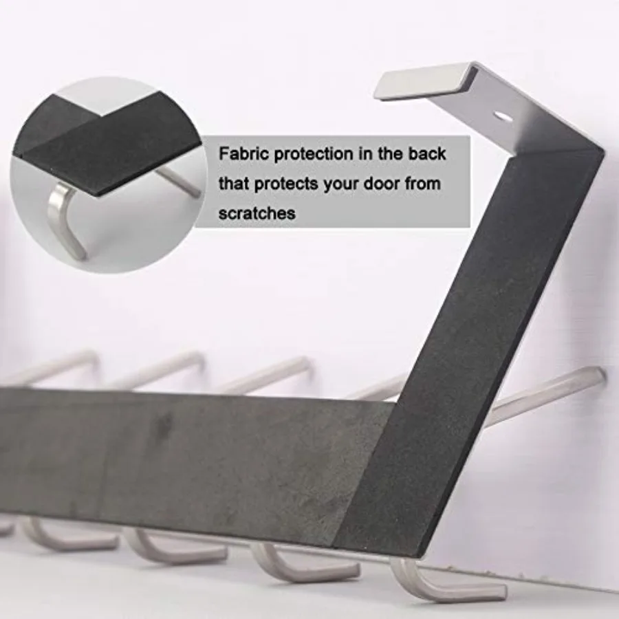 خطافات فوق الباب للحمام أو غرفة النوم تستخدم رف المناشف المثبت على الباب الأبيض مع خطافات قابلة للتعديل لتوفير المساحة معلقة على الحائط #3