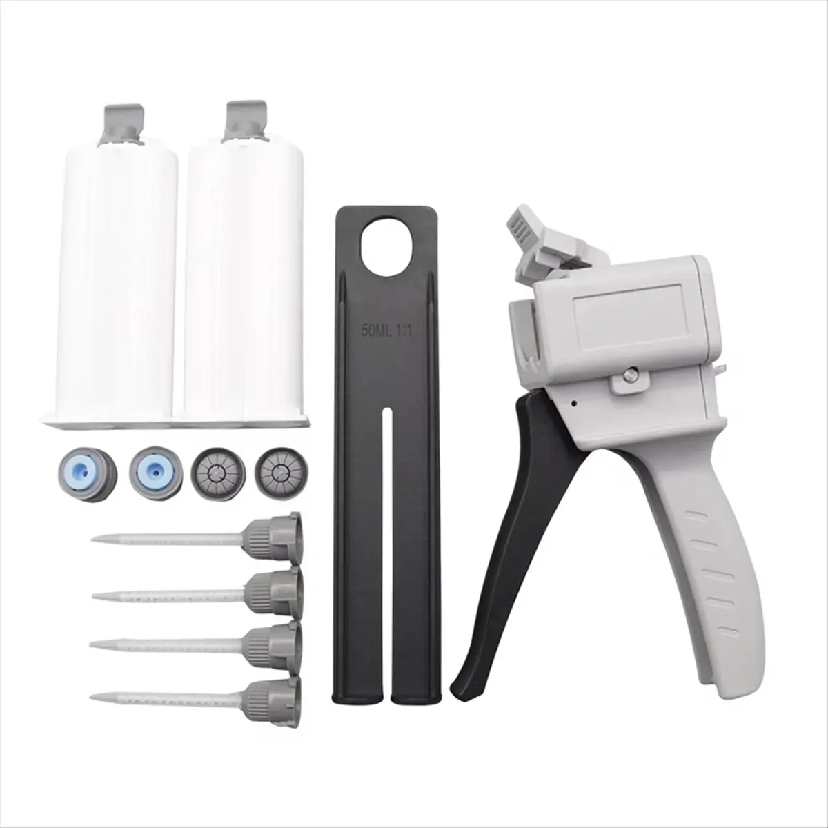 【POPULAR PICK】50ml Dispensing AB Glue Two-Component Glue Epoxy Resin with 4 Mixing Needle 2 Empty Dual Cartridges