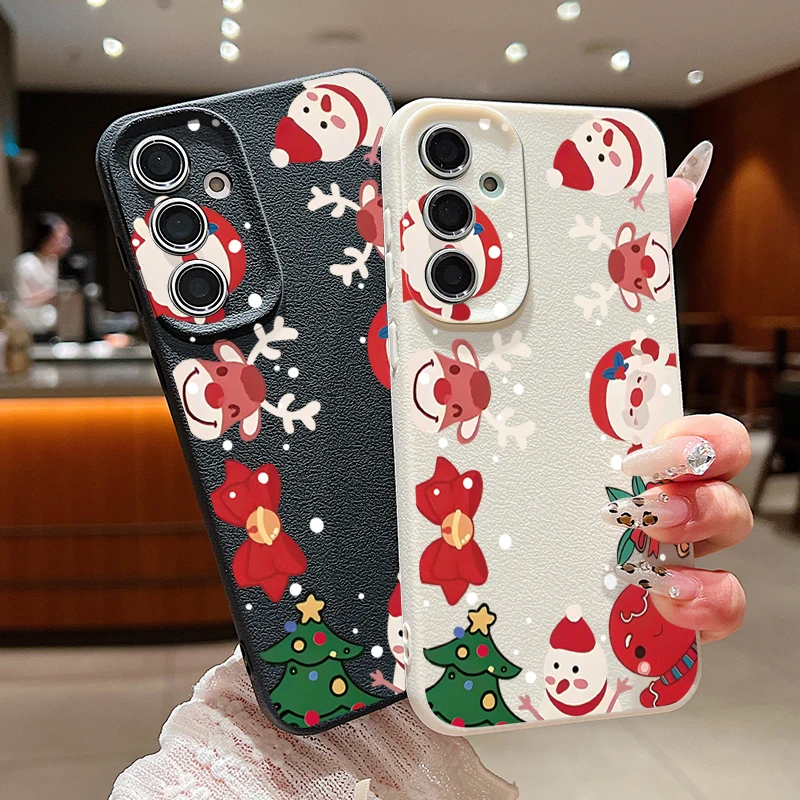 Christmas Case For Samsung Galaxy A55 A54 A53 A52 A16 A15 A14 A35 A34 A25 5G S20 FE S21 S22 S23 S24 Ultra Santa Claus Snowman