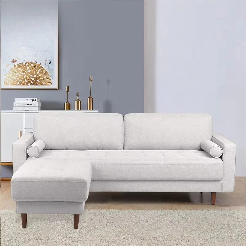 Household Furniture  Fabric Corner  Bed Small Space Modern Sofa Set with Ottoman Furniture