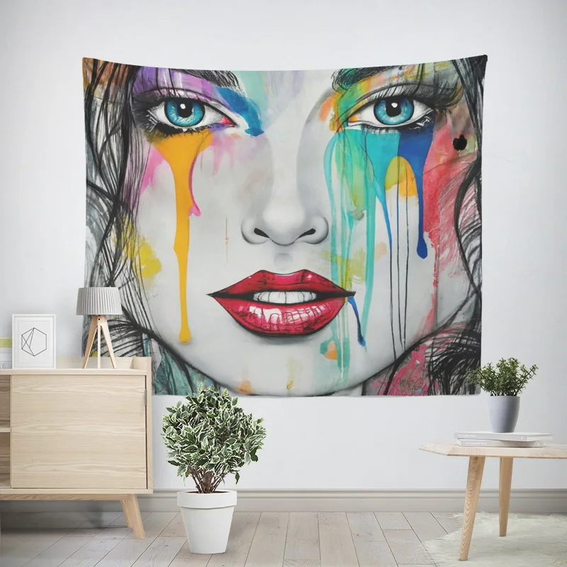 

Figure Art Tapestry Living Room Bedroom Decorative Background Wall Cloth Cafe Mural Tapestry Nordic Style Modern 150x200cm