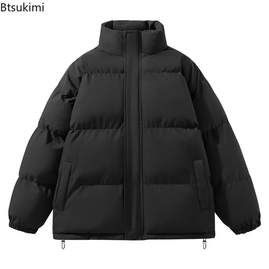 2026 Men's Winter Warm Padded Parka Jacket Casual Parkas Outerwear Mens Coats Clothing Solid Color Puffer Jacket Men and Women