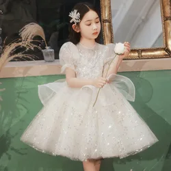 Girls High End Evening Princess Ball Gown Children Fashion Birthday Party Performance Dress g97