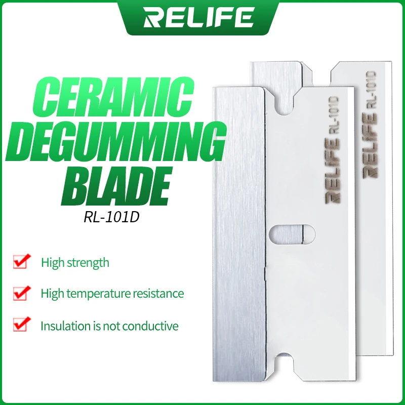 

RELIFE RL-101D High Sharpness Insulated Ceramic Blade Kit For Mobile Phone Repair LCD Screen Remove Glue Remove OCA Scraper