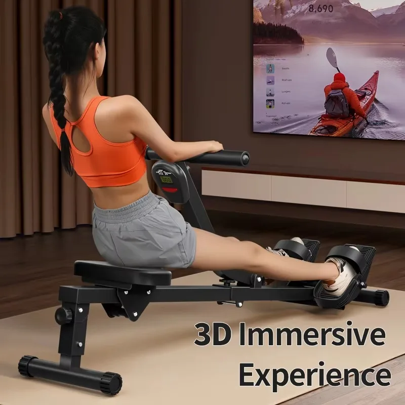 Home Silent Rowing Machine Hydraulic Rowing Machine Foldable Exercise Rower for Weight Loss