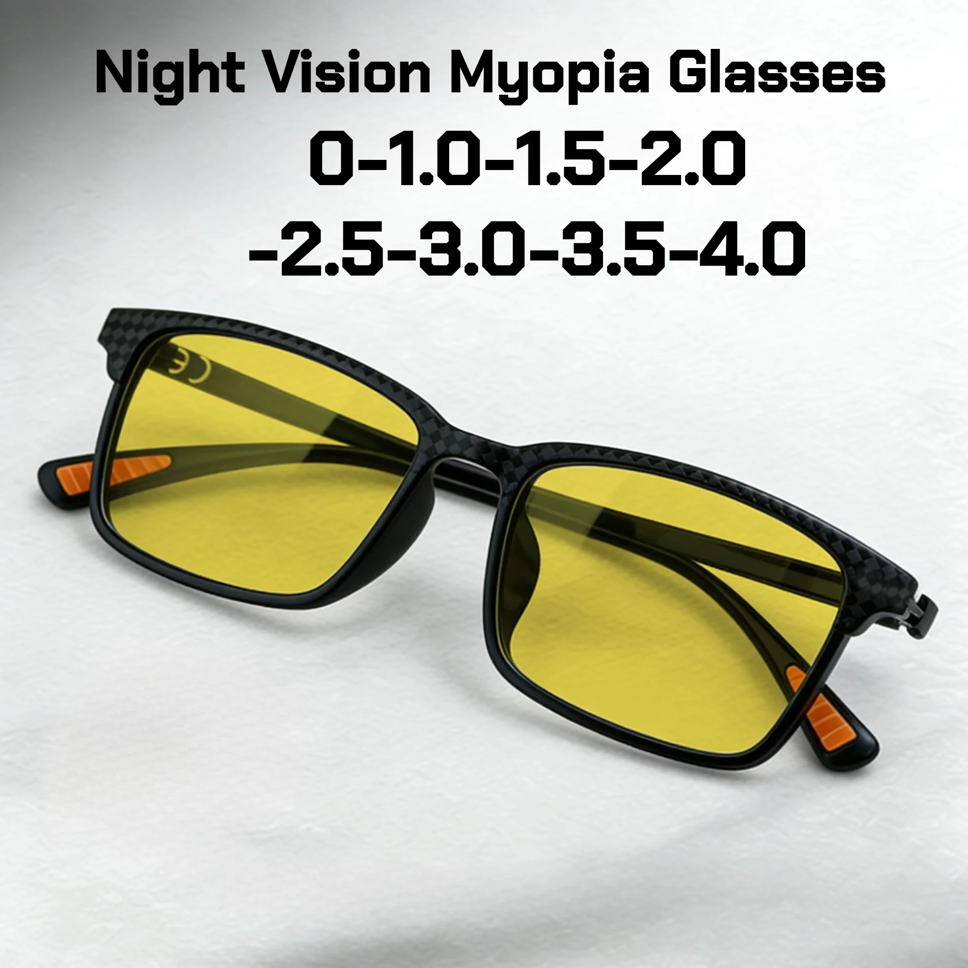 

Мужские очки для близорукости ночного видения в квадратной оправе для осветления ночью, подходят для защиты глаз вождения, очки с защитой от синего света