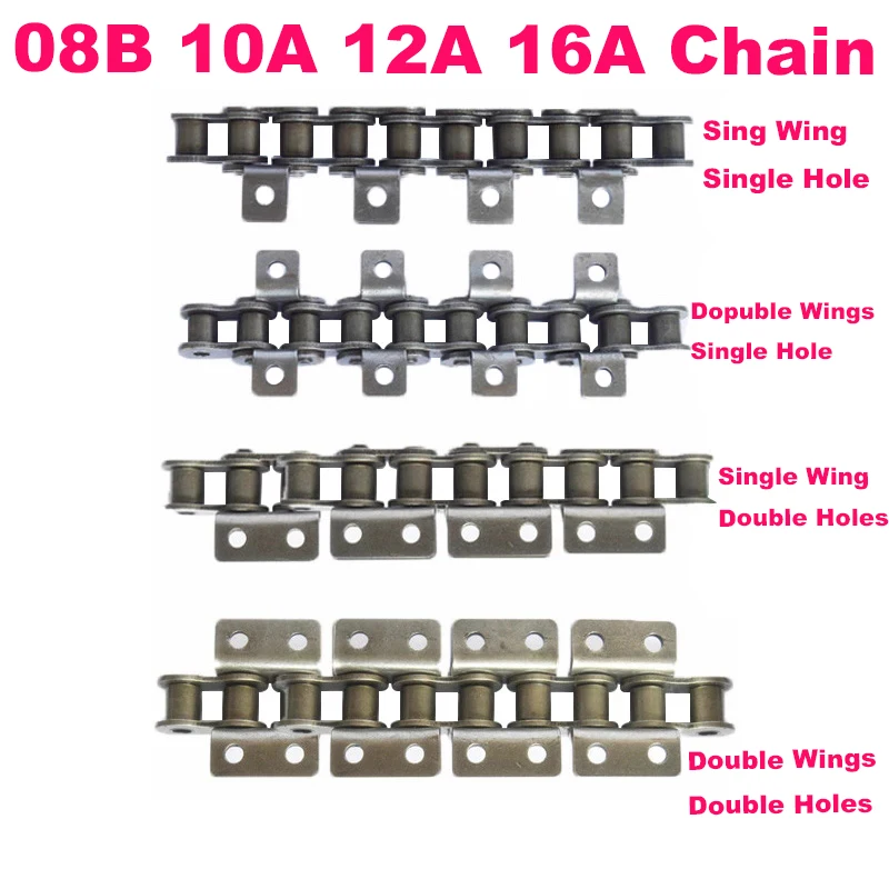 

1.5M Length 06B,08B,10A,12A Single Double Hole Drive Roller Chain Machine Transmission Conveyor Chain With Wings