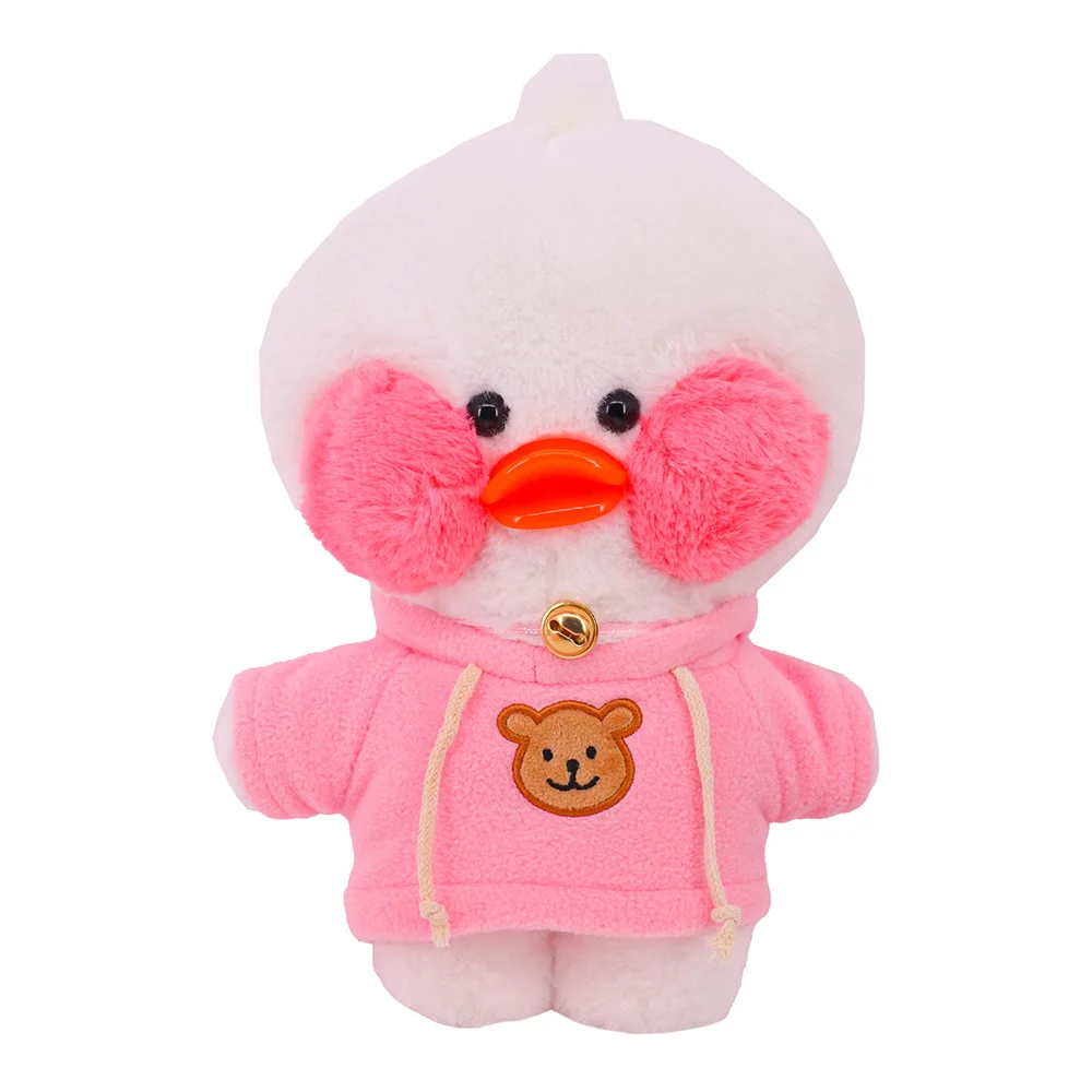 Ropa de muñeco de pato de peluche kawaii, sudaderas con capucha para lalafanfan de 30cm, accesorios de juguete de peluche, ropa de animales de dibujos animados, regalos de cumpleaños