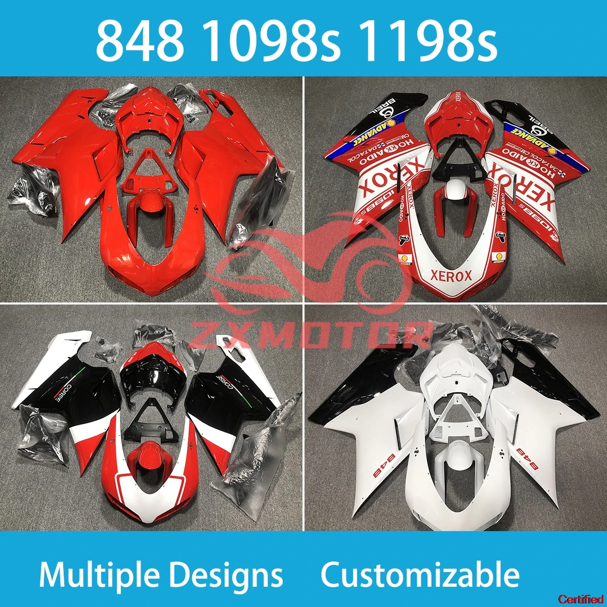 For Ducati 848 1098 1198 1098s 1198s Motorcycle Fairing Kit Plastic Full Body Bike Cowling Motorcycle Fairing