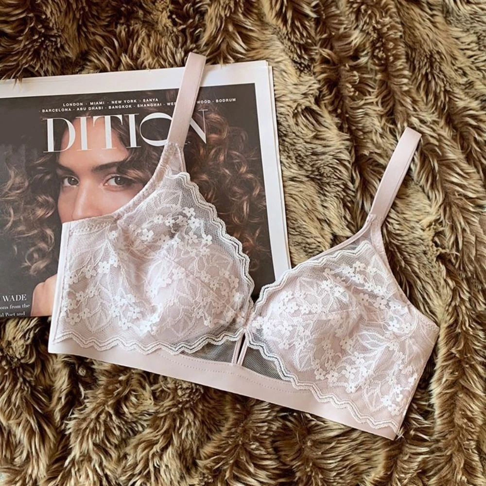 آذان أرنب منصات داخلية لاسلكية عميقة الخامس الصدرية إغلاق المناسب مكافحة ترهل حمالة للنساء تجمع الثديين للصدمات #4