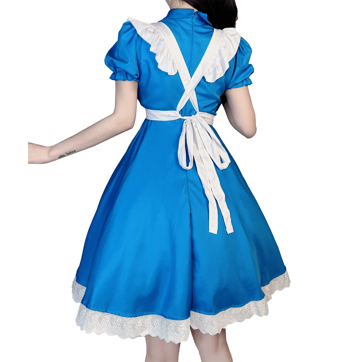 modern maid dress Satin French Maid Dress Gothic Cosplay Outfit Handmade Custom Size XS6XL