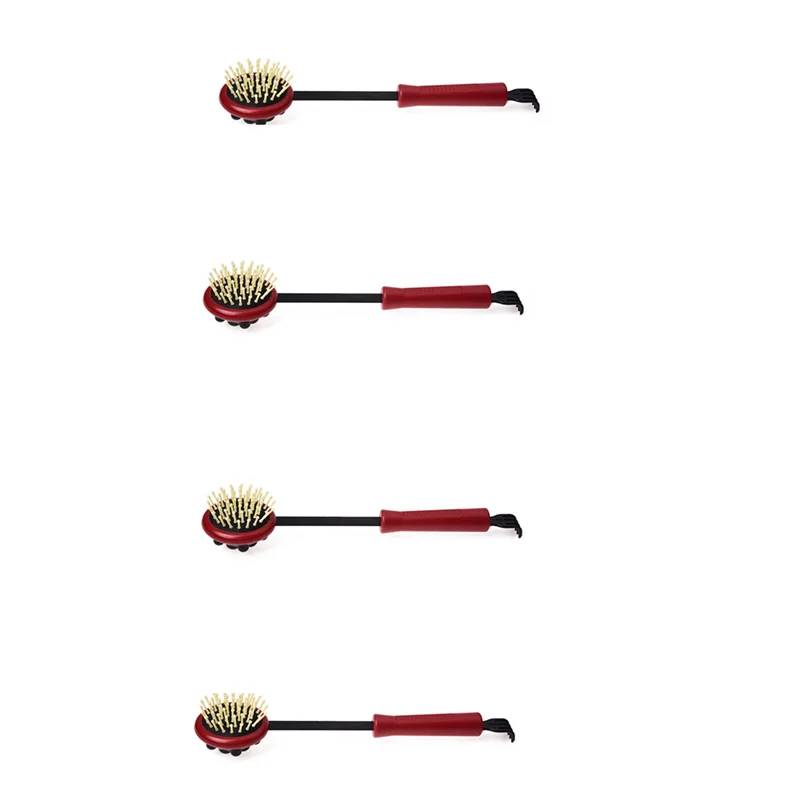 AA20-4Pcs 17.5 Inch Long Black Red Plastic Back Knock Scratcher Relaxing Massage Hammer