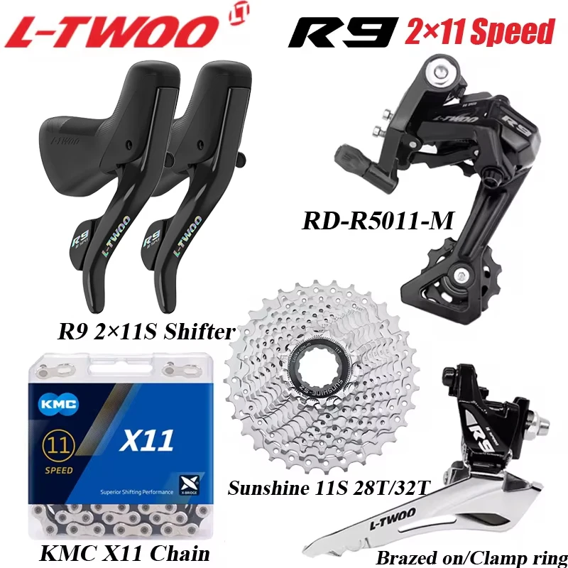 LTWOO R9 2X11 Speed Bicycle Derailleur Groupset 11V Shifter Levers SUNSHINE 28T 32T Cassette Sprocket 11S Chain Road Bike Parts