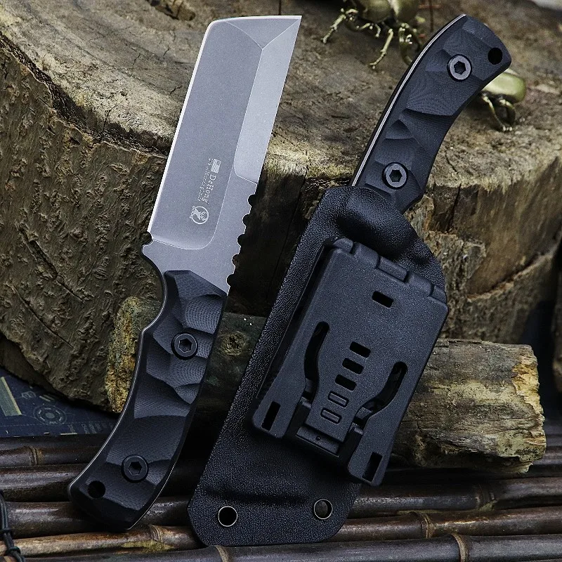 American classic Outdoor D2 Steel T-head multifunctional Tactical Camping all-in-one Straight Knife Jungle hunting knife