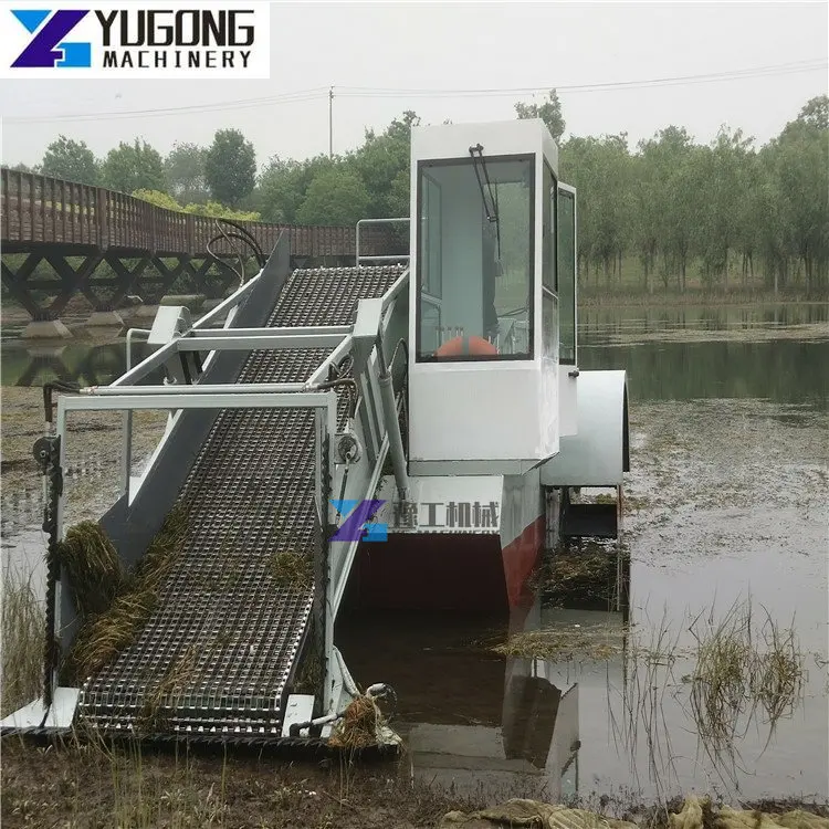 Automatic Aquatic Water Cabbage Cutting Machine River Cleaning Boat Water Grass Harvester Price