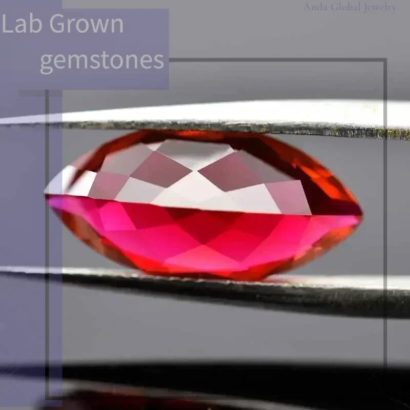 

L-Lab Grown Ruby Loose Gemstones Pigeon Blood Red Marquise Cut Charm Beads for DIY Jewelry Selectable AGL CertificateDaily Wear