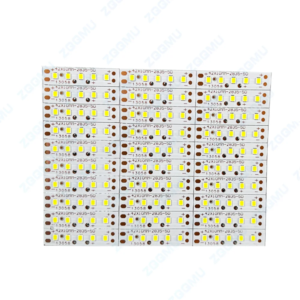 1W LED Chip on Long PCB 42mm x 10mm 3V White Light Source Board for DIY Low Voltage Night Light Lighting Projects