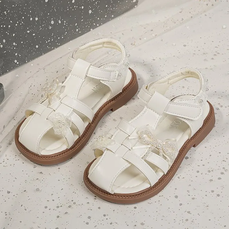 

2026 Summer New Fashion Korean Style Soft Bottom Anti-slippery Versatile Princess Roman Shoes Children Casual Sandals for Girls