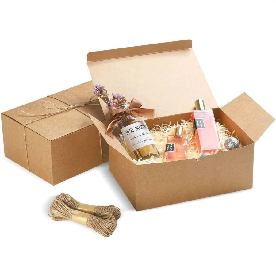 

Brown Gift Boxes 9.45x6.5x4 Inches 10 Pack Paper Gift Box with Lids for Bridesmaid Gifts Birthday Party ChristmasWedding Crafti