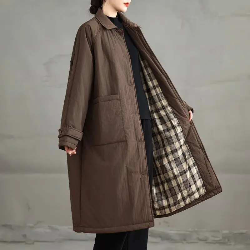 2026 Autumn/Winter New Women's Down Cotton Jacket Commuter Windproof Windbreaker