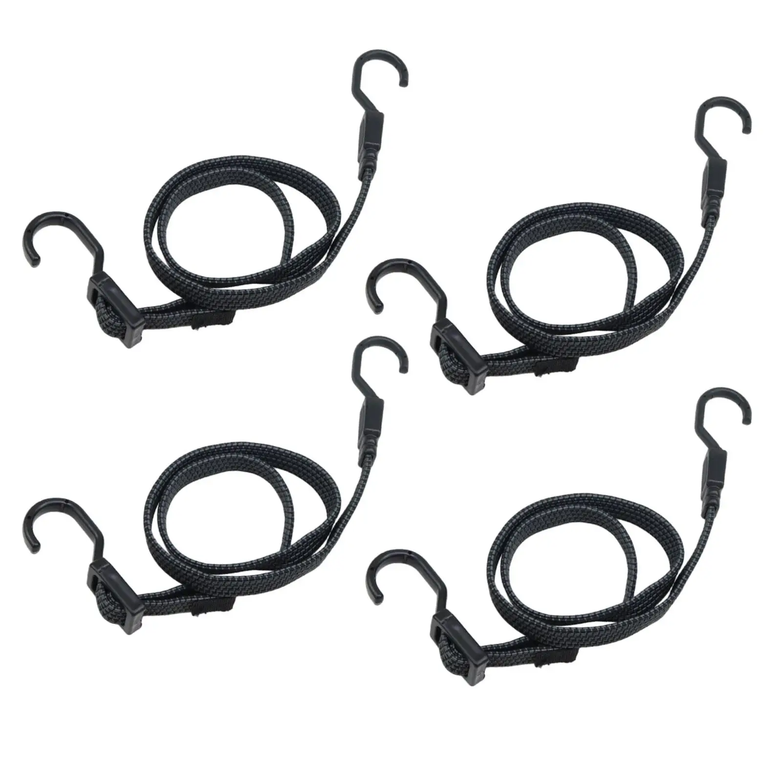 4 Pieces Bungee Cords Flat 39.4 Inch Bungee Straps for Truck Tarps Cart