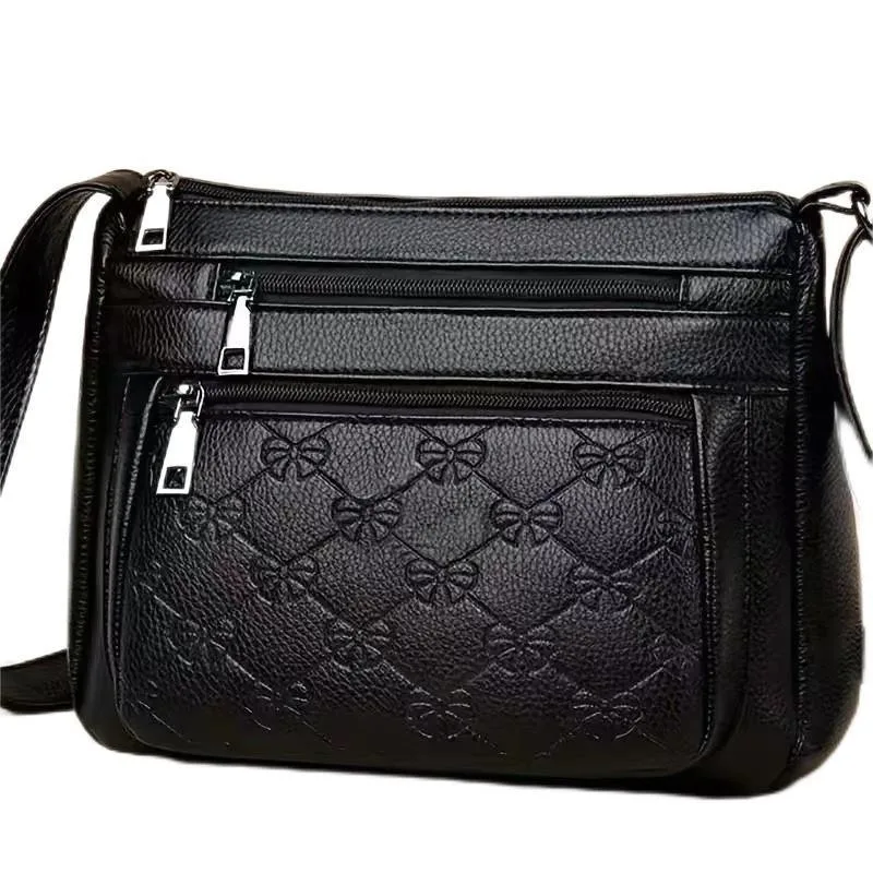 

New PU middle-aged female mother bag single shoulder crossbody bag
