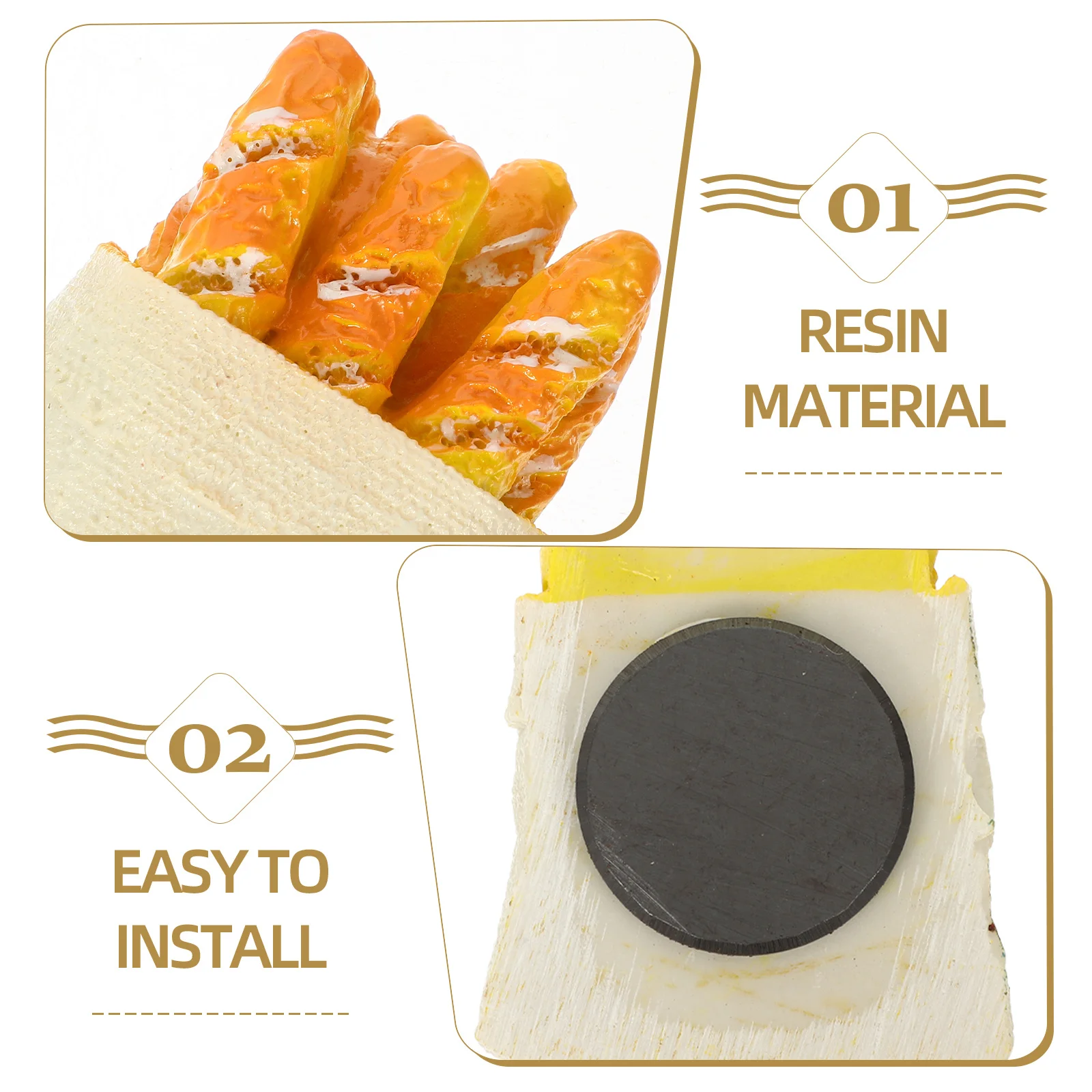 

6pcs Simulation Food Fridge Magnet Resin Kitchen Decor For Home Refrigerator Decoration Kids Adults Gift Whiteboard Magnetic