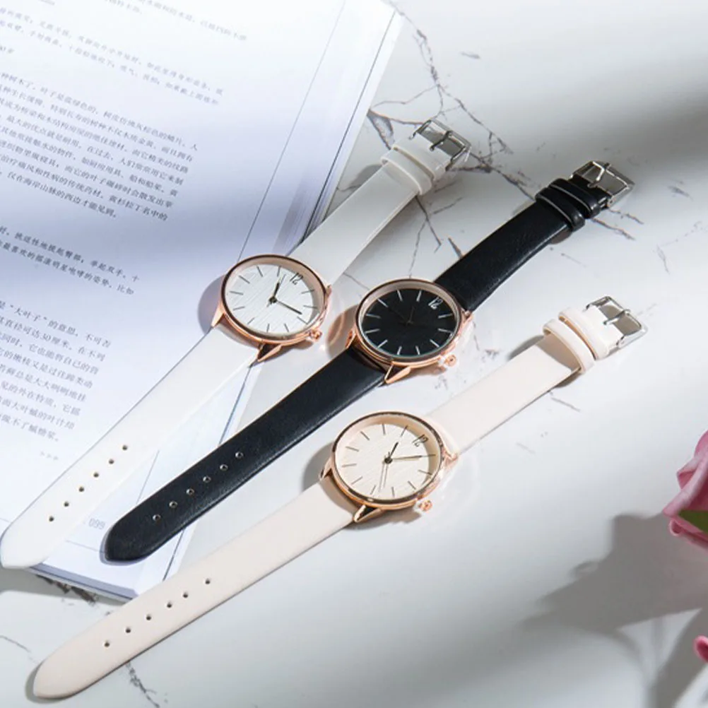 

PU Quartz Watch Women Fashion Casual Wrist Watch Breathable Strap Durable Timekeeping Fashionable Gift for Girls