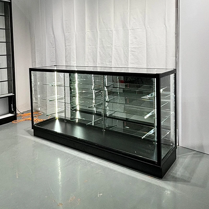 Vitrine en verre à vision complète de 70 po - Noir