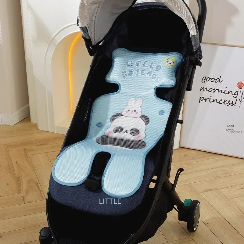 Ice Silk Stroller Cooling Cushion Breathable Heat Dissipation Mat Fit Dining Chair For Summer Outdoor Walking Hot Weather Use