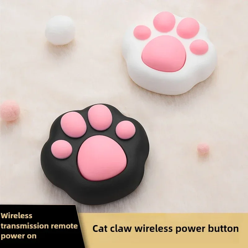 Cat Claw Desktop Computer Wireless Switch Pushbutton Wiring Installation Computer Power Switch Kawaii Cute Desktop Decorations