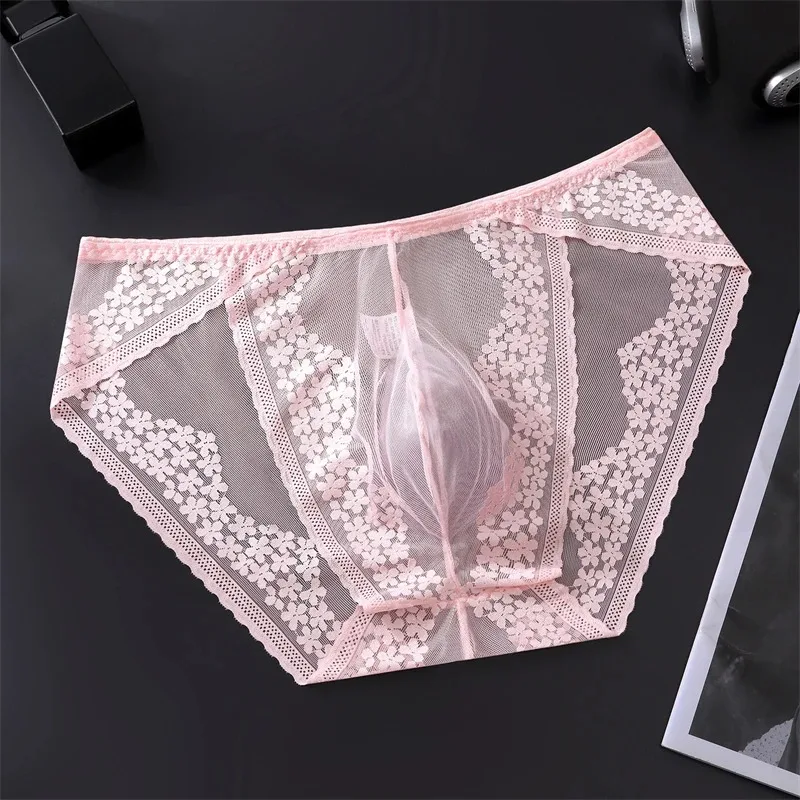 Lace Men's Underwear Ice Silk Calzoncillos Hombre 3D Convex Bag Adults 18 Plus Size Sexy Lingeries for Man Tangas Japonesa New
