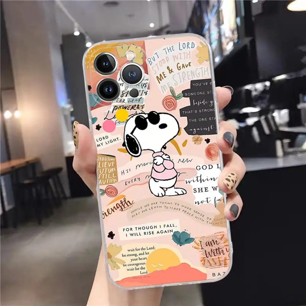 Cartoon S-Snoopys-Dog Phone Case For iPhone 15 14 11 12 13 Mini Pro XS Max Cover 6 7 8 Plus X XR SE 2020 Funda Shell