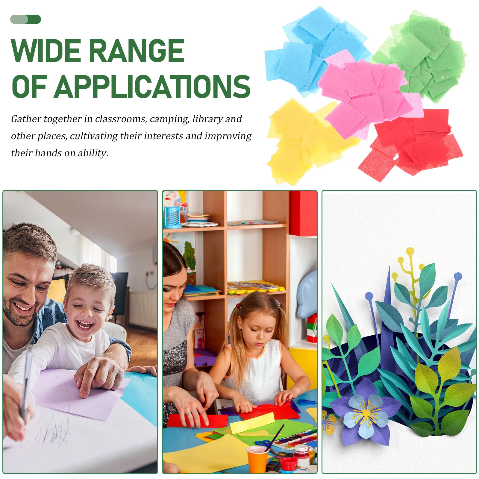 

1 Bag Tissue Paper Squares Thin Paper Mosaic Diy Craft For Party Confetti Balloon Filling Scrapbook Decoration Craft Material