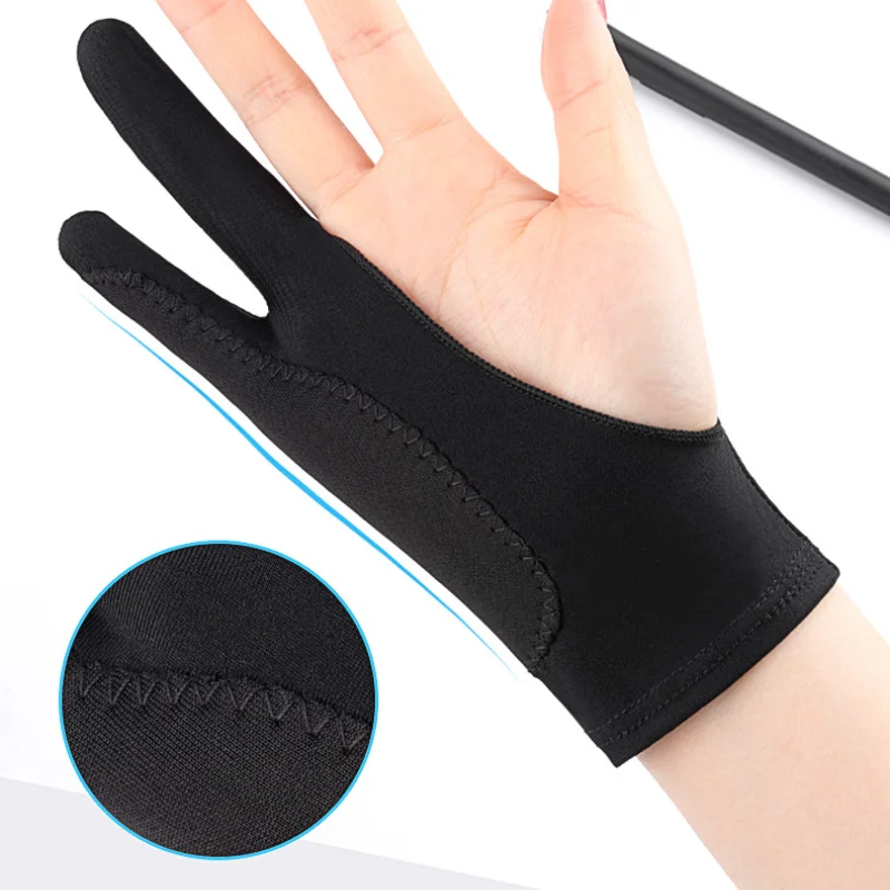 Anti-fouling Two-Fingers Anti-touch Painting Glove for Drawing Tablet Right and Left Glove Anti-Fouling for IPad Screen Board