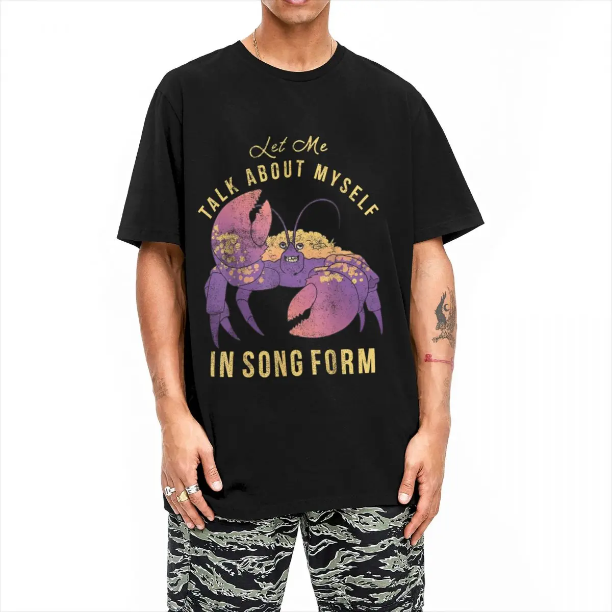 Men Women T-Shirt Moana Let Me Talk About Myself In Song Form Tamatoa 100% Cotton Tees Short Sleeve T Shirt Crew Neck Clothing