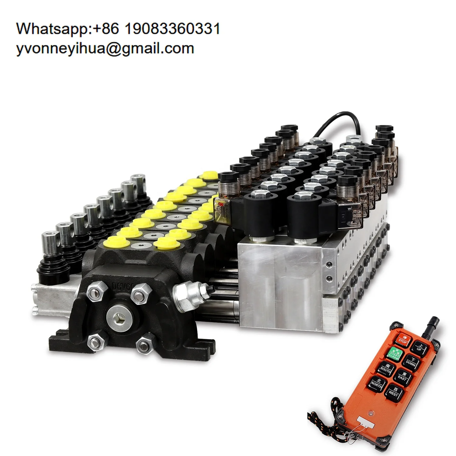 Hy-waloil DCV60 Series 8 Spools Remote Control Handle Section Electro-hydraulic Directional Valve For Agricultural Machinery