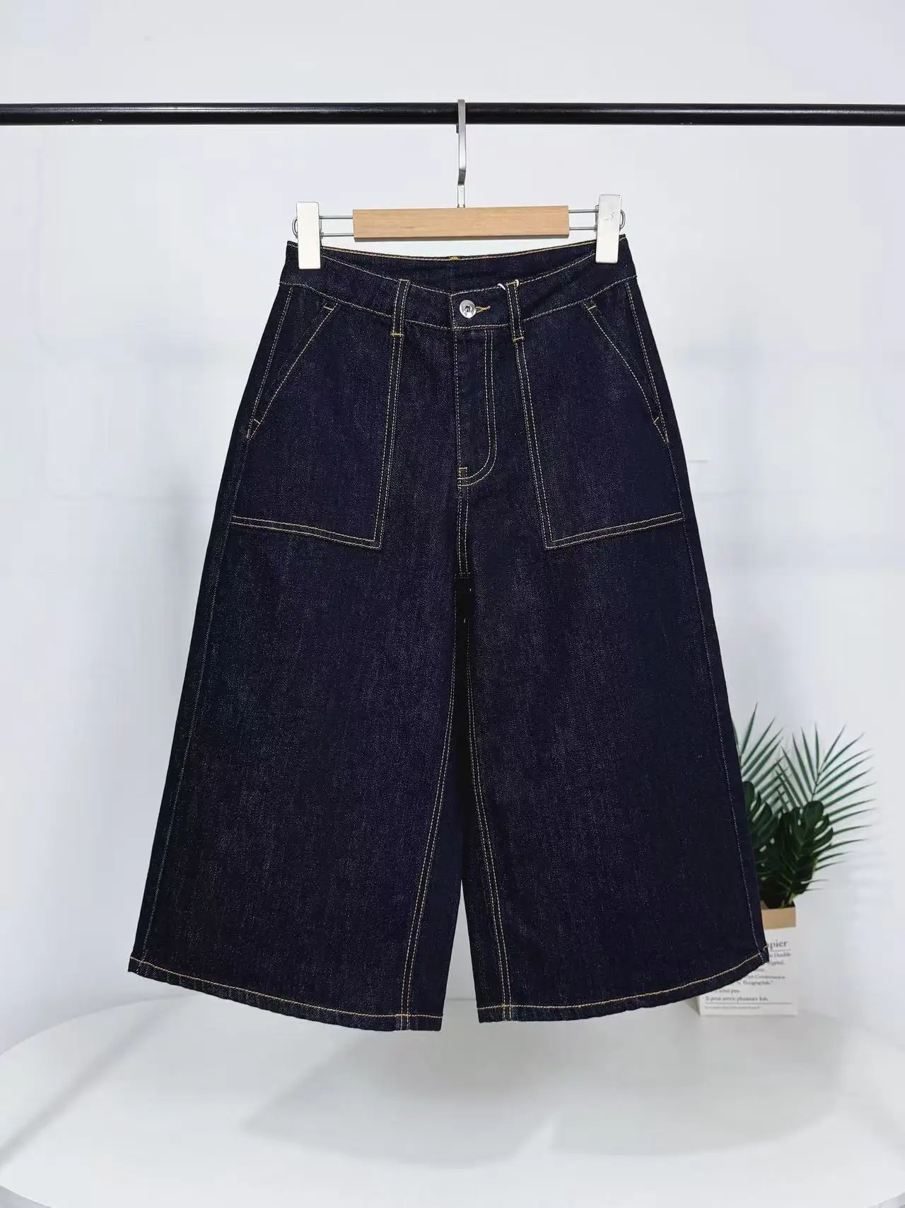 High Waist Wide Leg Denim Jeans Loose Fit Mixed Fiber No Stretch Summer New Women's Premium Jeans Cotton Blend Denim