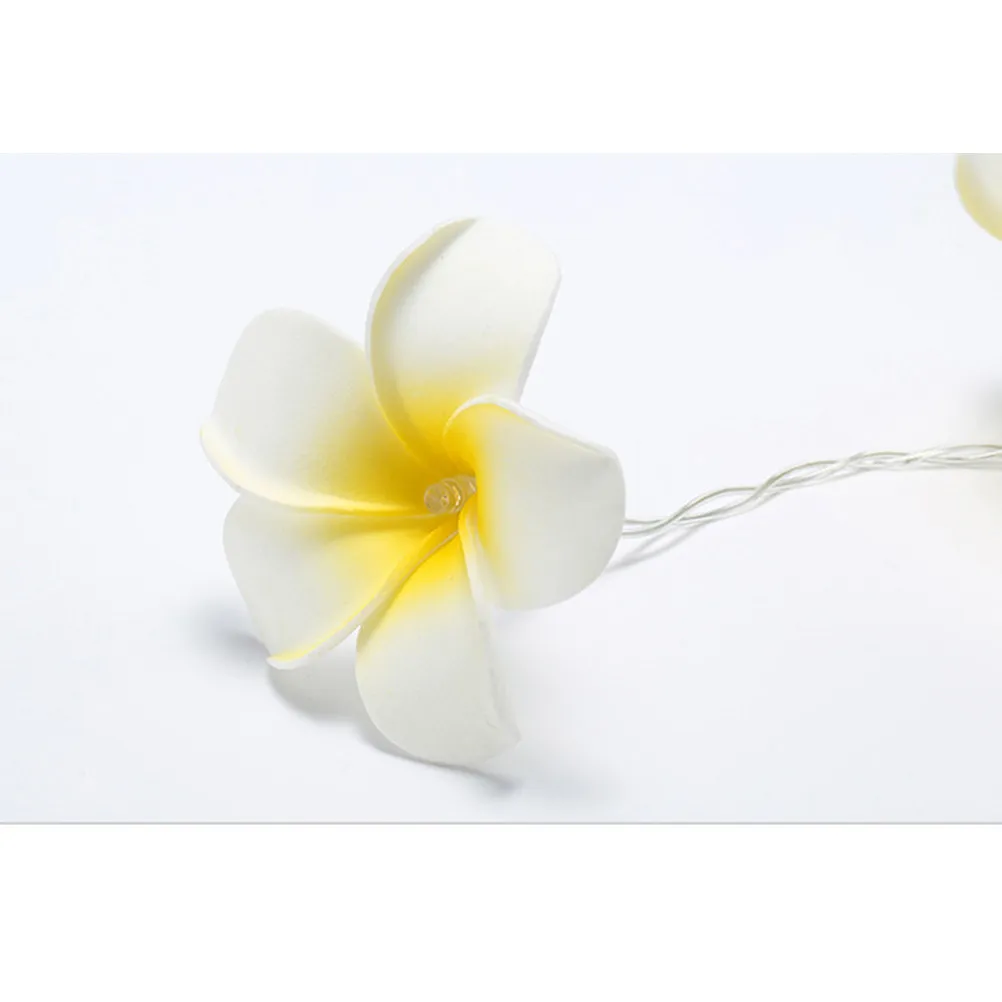 

LED Artificial Plumeria Flower String Light 20 Leds Battery Powered Warm White for Wedding Birthday Party Decor Fairy