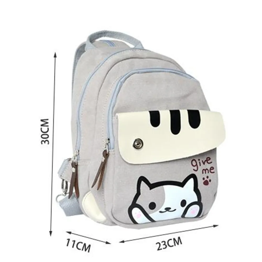 Kawaii Neko Atsume Cat Backyard Backpack Handbag Anime Canvas Multifunctional Shoulder Bag School Book Bag