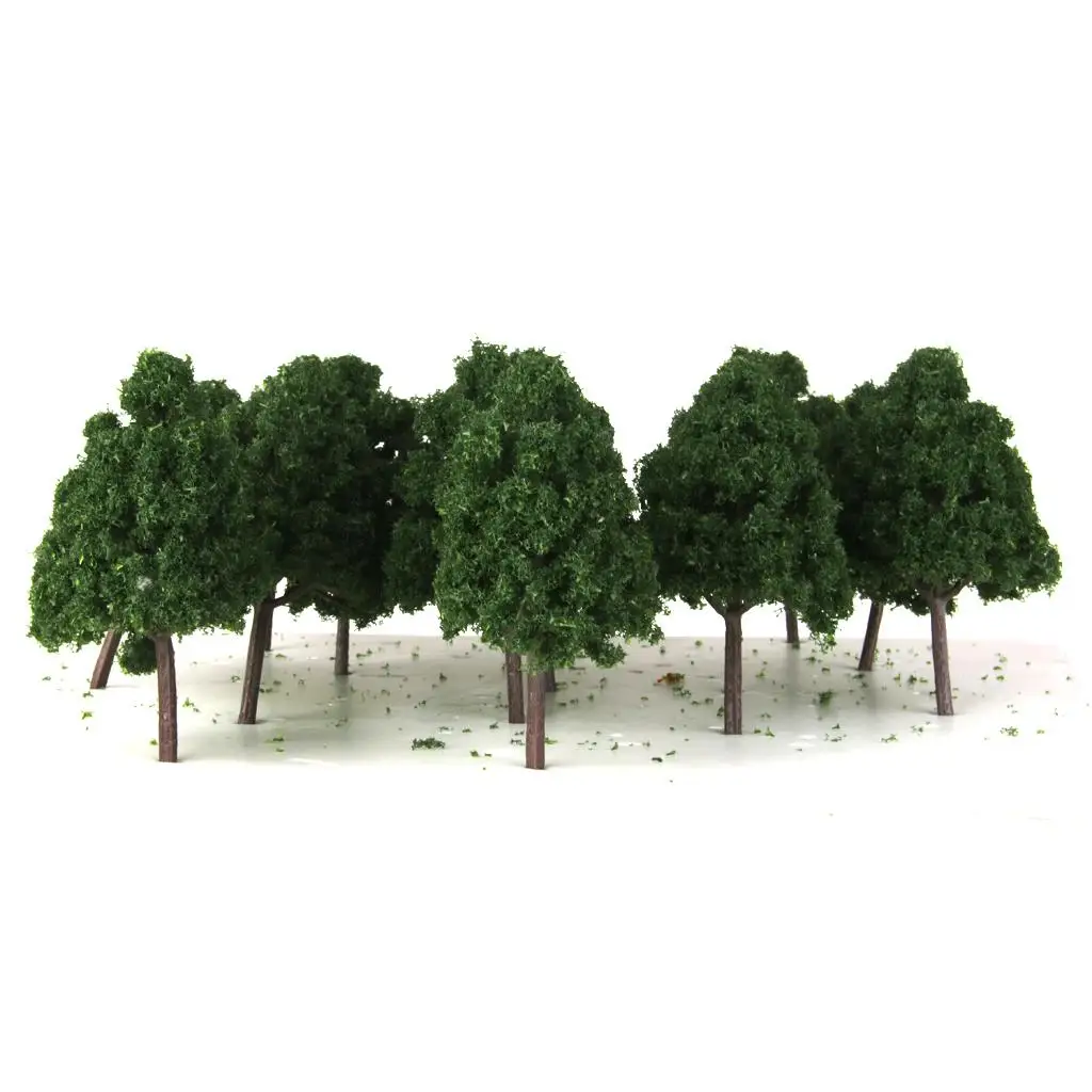 25 pcs 0 Cypress Model Trees Set for Garden Landscape Diorama Dark Green