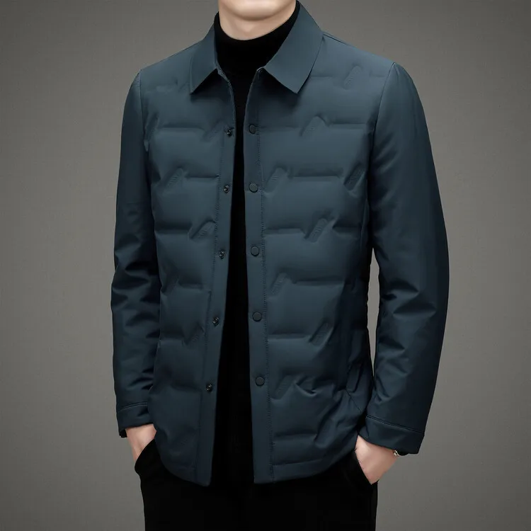 

2026 новый мужской зимний пуховик, повседневный короткий пуховик с лацканами в деловом стиле