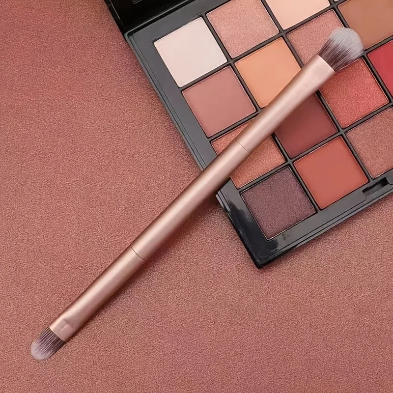 1/3 Pink Double Head Makeup Brush Nose Shadow + Eye Shadow Brush Single Detail Brush Rose Gold Double Head Eye Shadow Brush