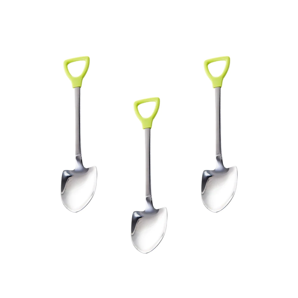 

3pcs Shovel Rice Spoon Bar Stirrer Metal Scoops Drink Home Stainless Steel Lightweight Easy Clean Coffee Decorations
