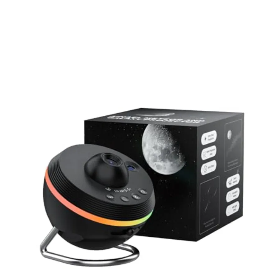 Galaxy Projector, Star Projector Home Planetarium with 1 Glass Projection Disc, 180° Rotatable Starry Sky Night Light with Mete