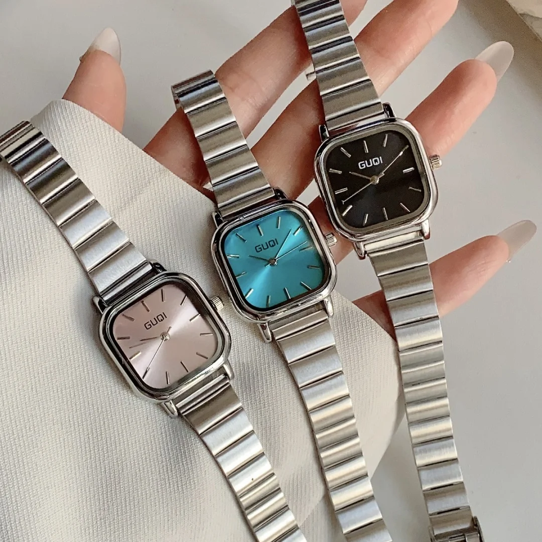 Fashion Silver Watch for Women Simple Square Quartz Wristwatch Ladies Watch Stainless Steel Women's Watches Clock Reloj Mujer