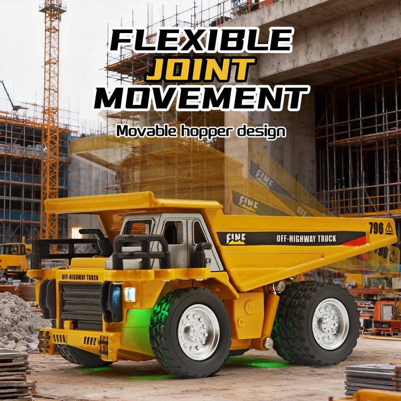 Novo em estoque HG4-431 1/64 caminhão basculante de controle remoto veículo de engenharia brinquedos de mesa modelo coleção presente para meninos